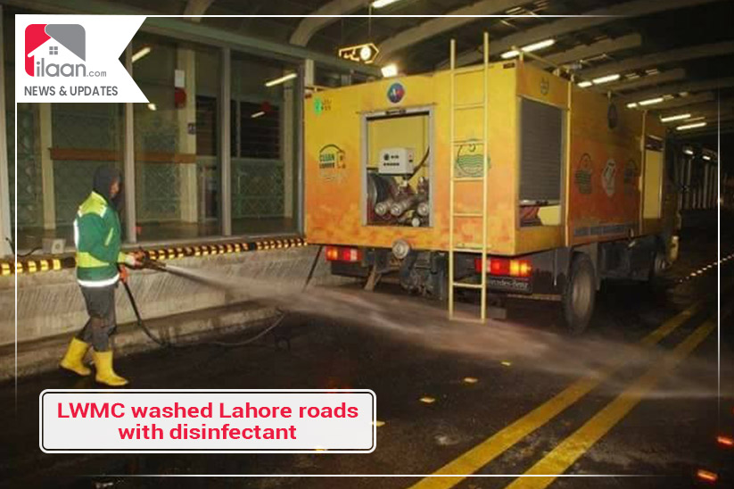 LWMC washed Lahore roads with disinfectant