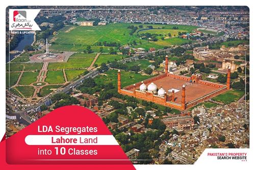 LDA segregates Lahore Land into 10 classes