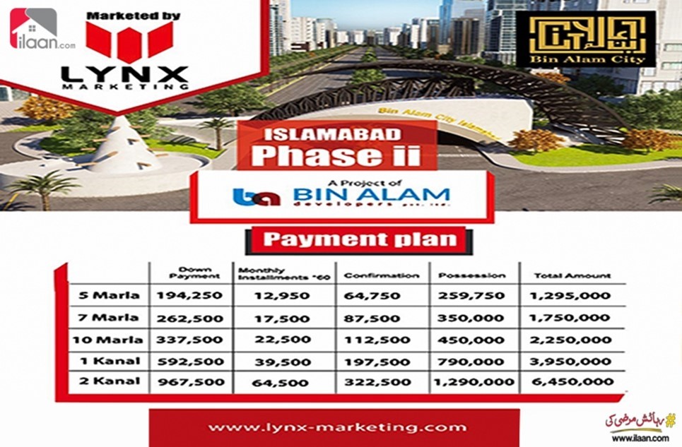 5 marla plot for sale in Phase 2, Bin Alam City, Islamabad