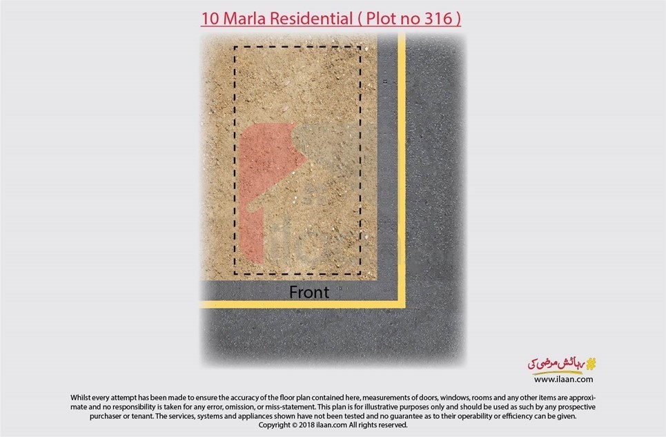 10 marla plot ( Plot no 316 ) for sale in Phase 1, Golf View Residencia, Bahria Town, Lahore