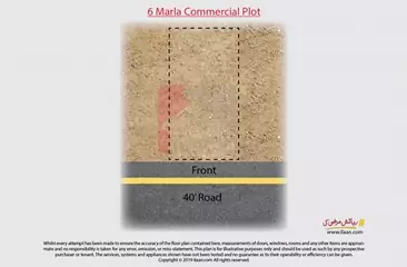 6 marla commercial plot for sale in B Side, Sector C, Bahria Town, Lahore