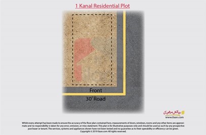 1 kanal plot for sale in Block A, Phase 1, LDA Avenue 1, Lahore