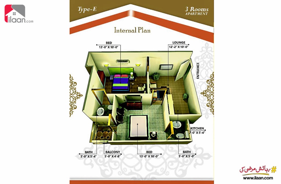 80 ( square yard ) apartment for sale ( fifth floor ) in Gulistan-e-Mustafa Paradise, Sector 19-A, Scheme 33, Karachi
