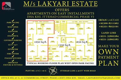 1650 ( sq.ft ) apartment for sale in Ittehad Commercial Area, Phase 6, DHA, Karachi