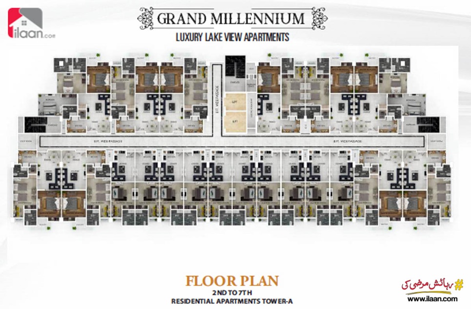 824 ( sq.ft ) apartment for sale in Tower B, Grand Millennium, Lake View Apartments, Bahria Business District, Rawalpindi