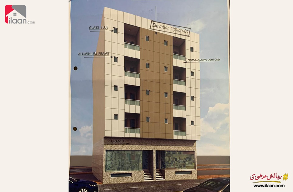 900 Sq.ft Apartment for Sale (Second Floor) in  Rahat Commercial Area, Phase 6, DHA Karachi