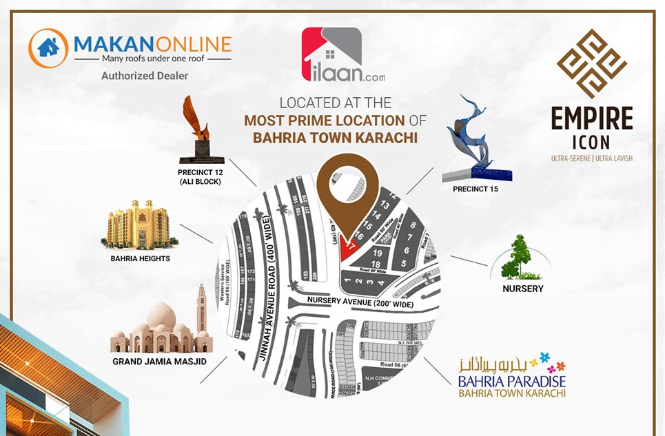 2 Bed Apartment for Sale in Empire Icon, Bahria Town, Karachi