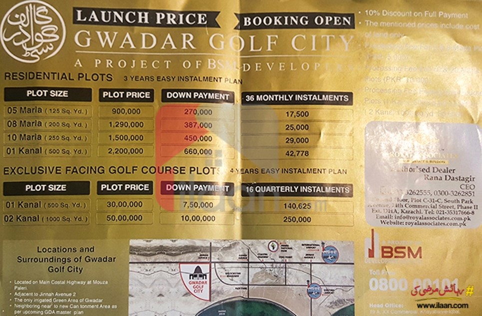 500 ( square yard ) commercial plot available for sale in Gwadar Golf City, Gwadar 
