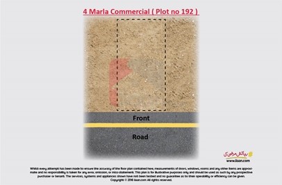 4 marla commercial plot ( Plot no 192 ) for sale in Zone 2, Phase 9 - Prism, DHA, Lahore
